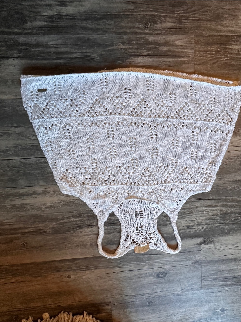 Hollister White Crochet Knit Swim Coverup
